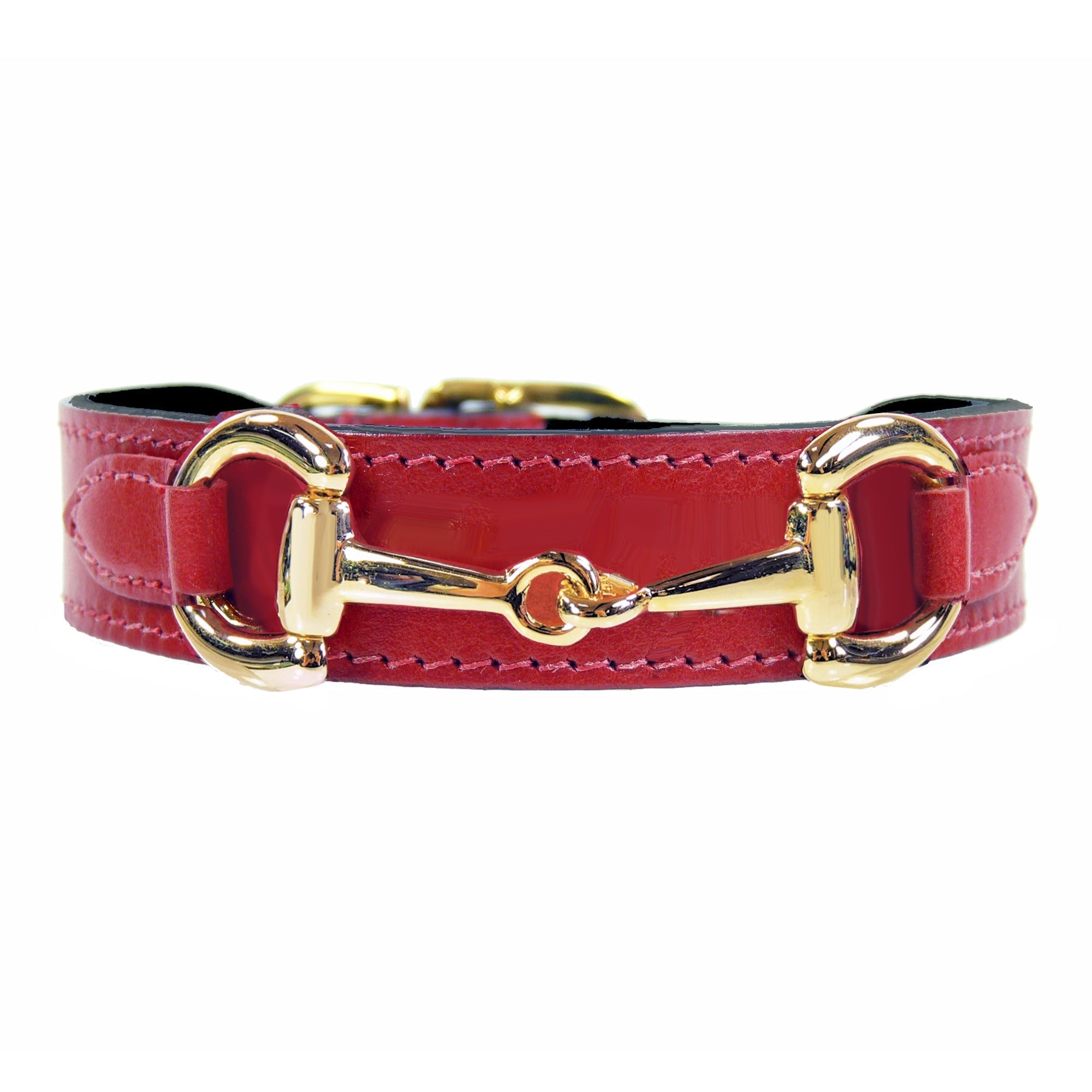 Belmont collection in Ferrari Red & Nickel Нашийник Hartman & Rose Luxury