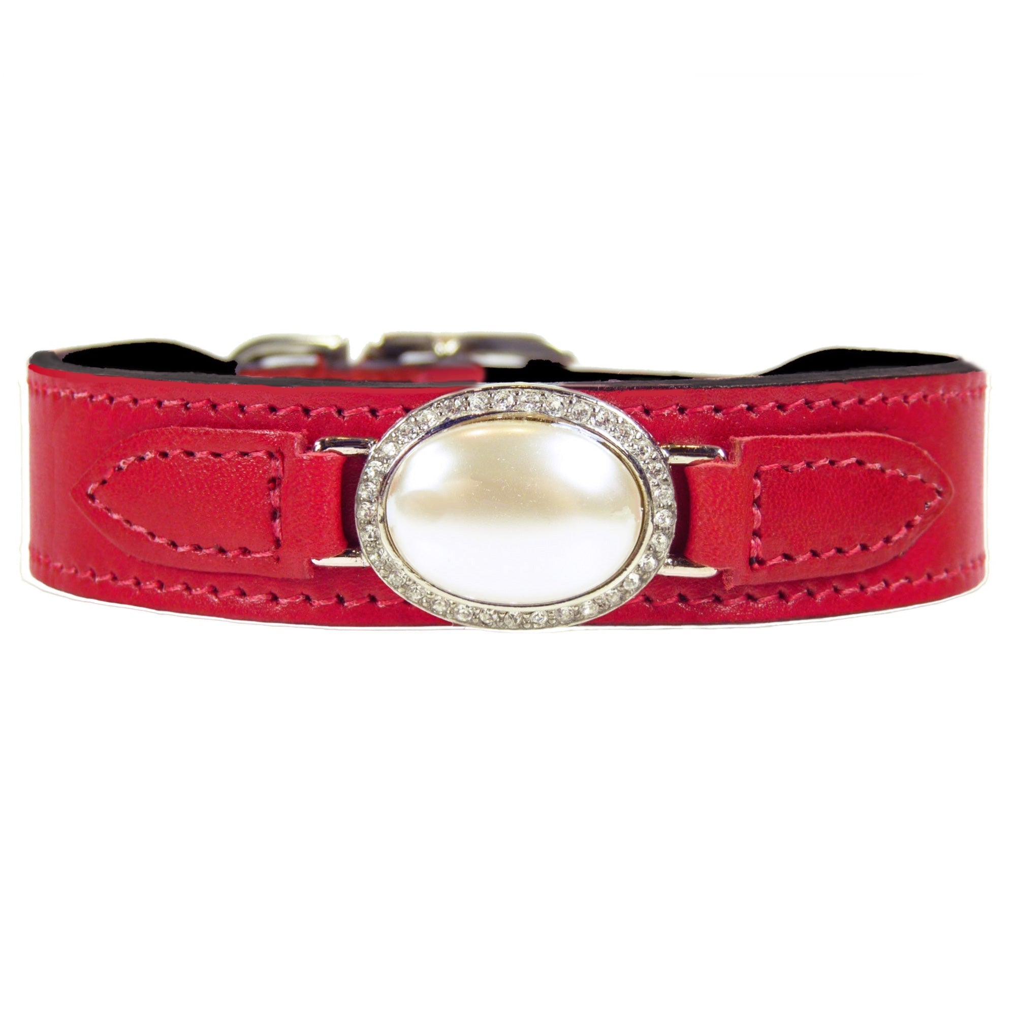 Estate collection in Ferrari Red & Nickel Нашийник Hartman & Rose luxury