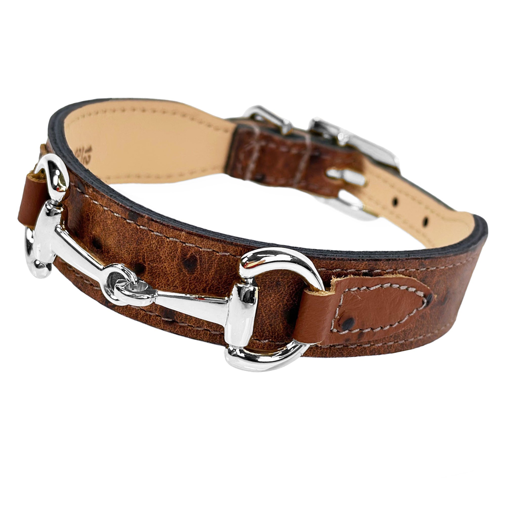 Belmont collection  Ostrich & Nickel Нашийник Hartman & Rose luxury