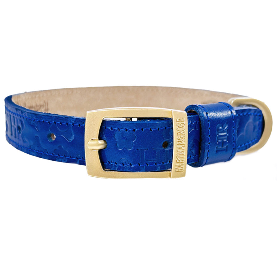 H&R Embossed collection in Cobalt Blue нашийник Hartman & Rose luxury