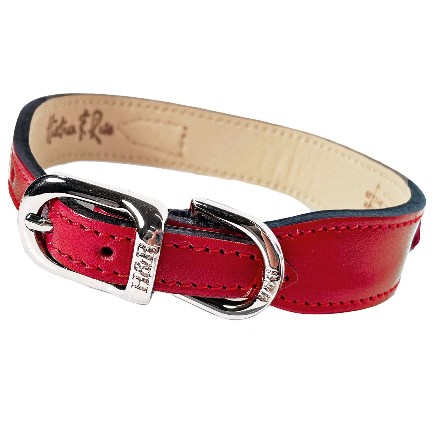 Estate collection in Ferrari Red & Nickel Нашийник Hartman & Rose luxury