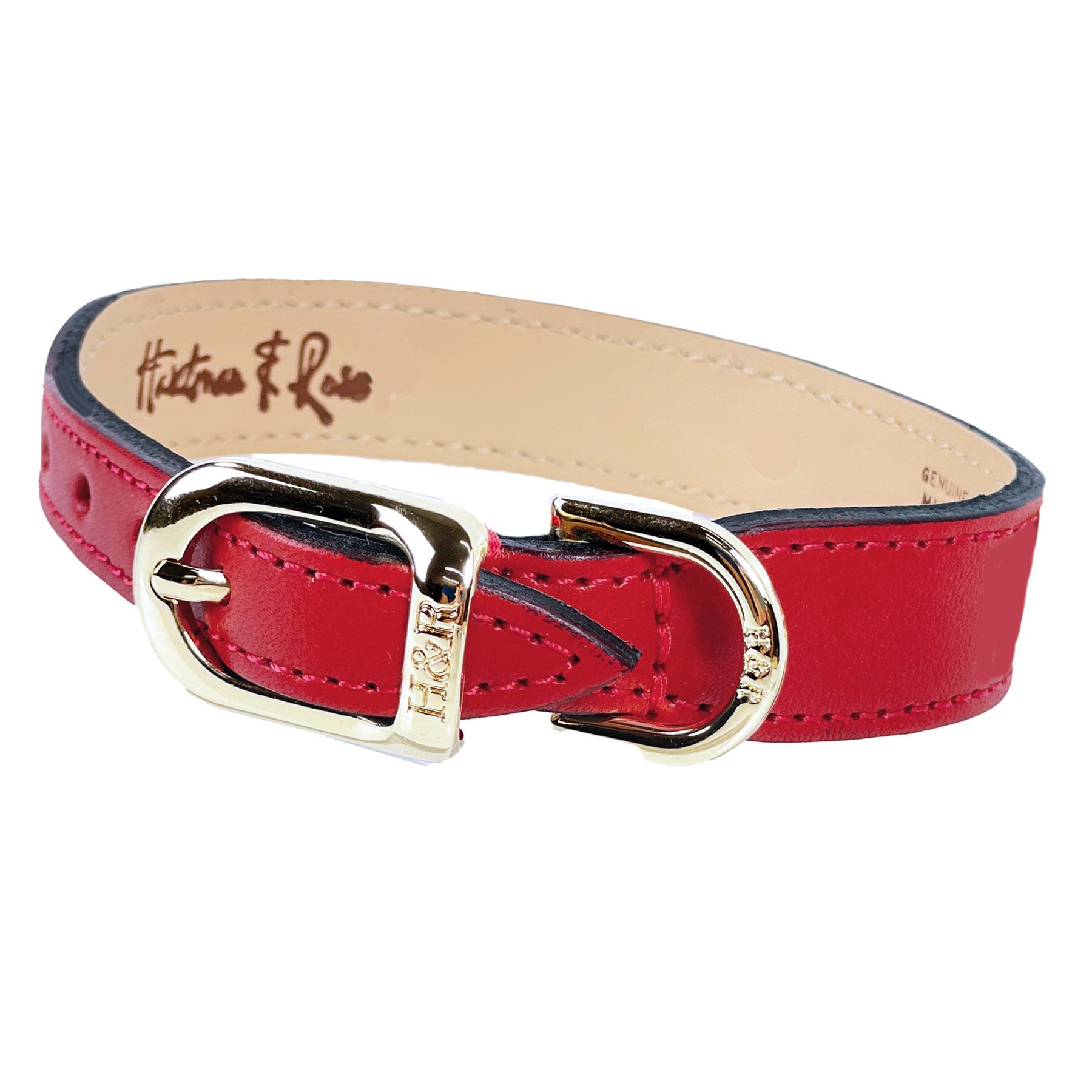 Hartman collection in Ferrari Red, Black Tabs & Nickel Нашийник Hartman & Rose luxury